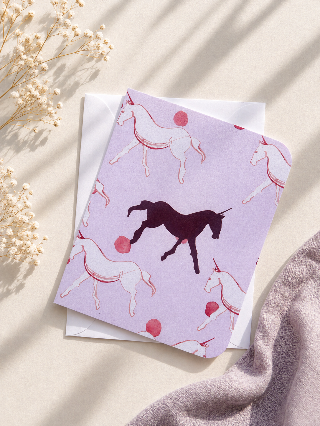 Pink polka-dot unicorn