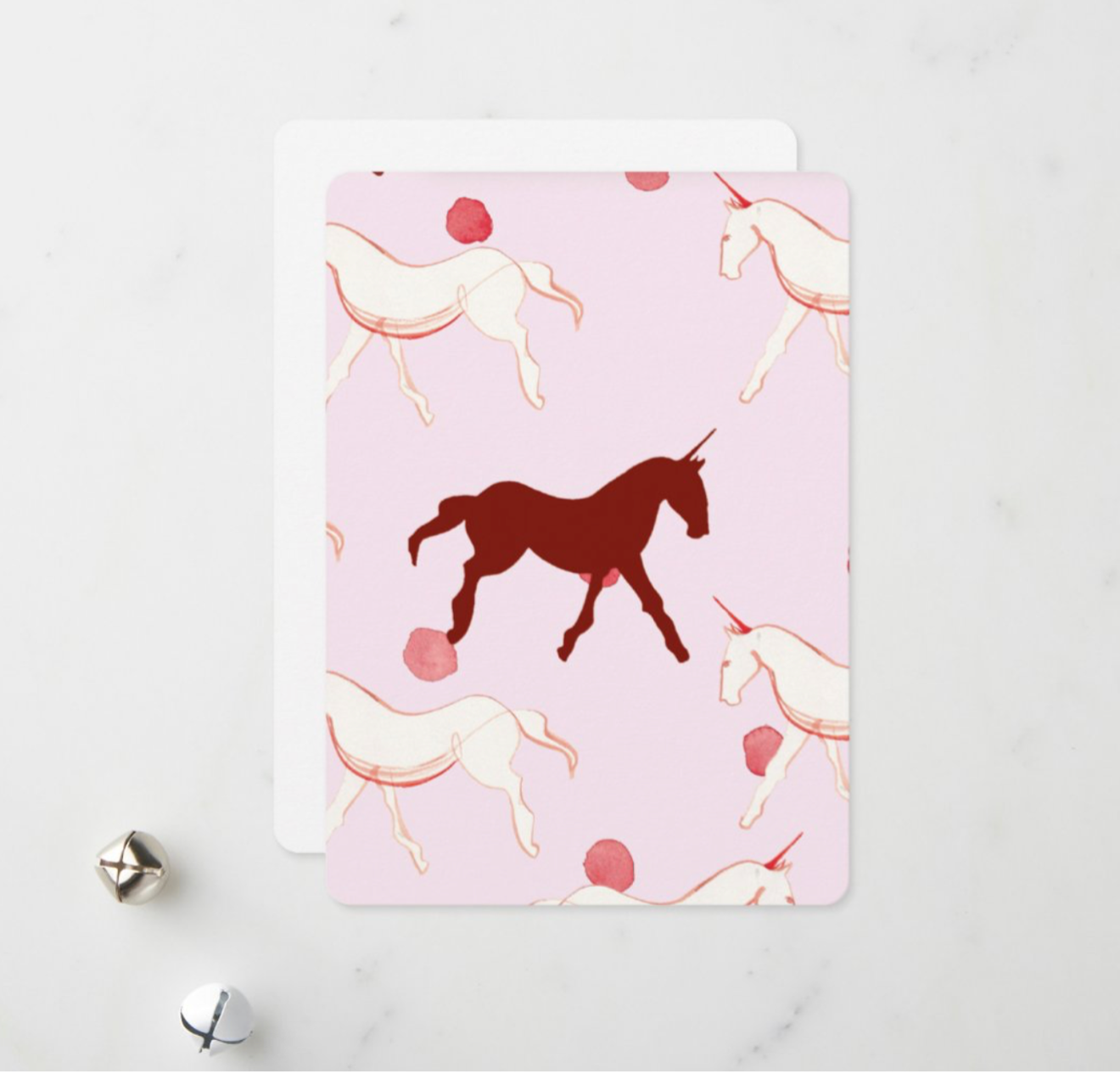 Licorne rose pois