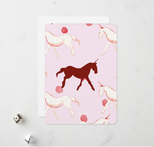 Licorne rose pois