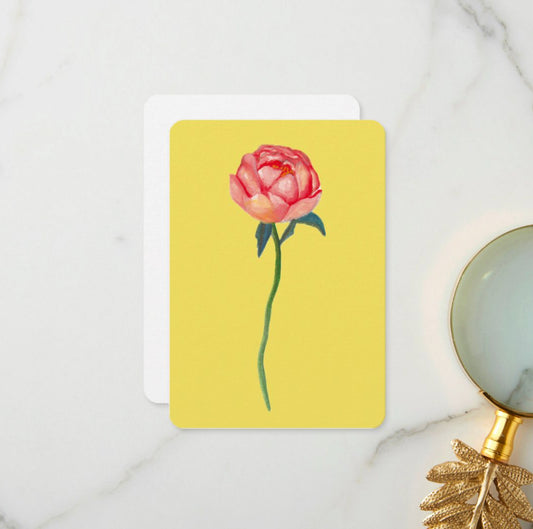 pivoine fond jaune
