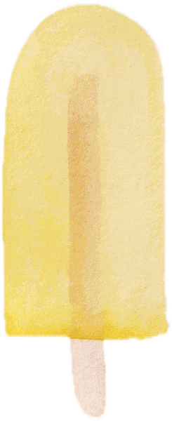 Illustration à l'aquarelle d'une glace jaune sur bâtonnet